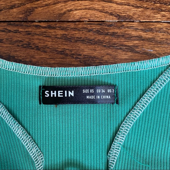 SHEIN Green Tie Up Tank Top - Picture 2 of 4